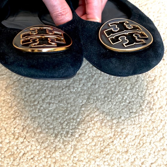 Tory Burch Black Suede Reva Ballet Flats Size 7.5 - Picture 5 of 10